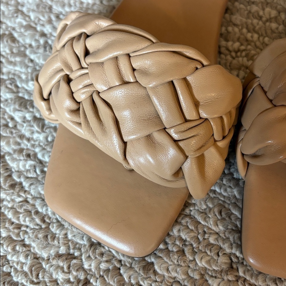 Vince Camuto Tan Braided Slides - Picture 3 of 5